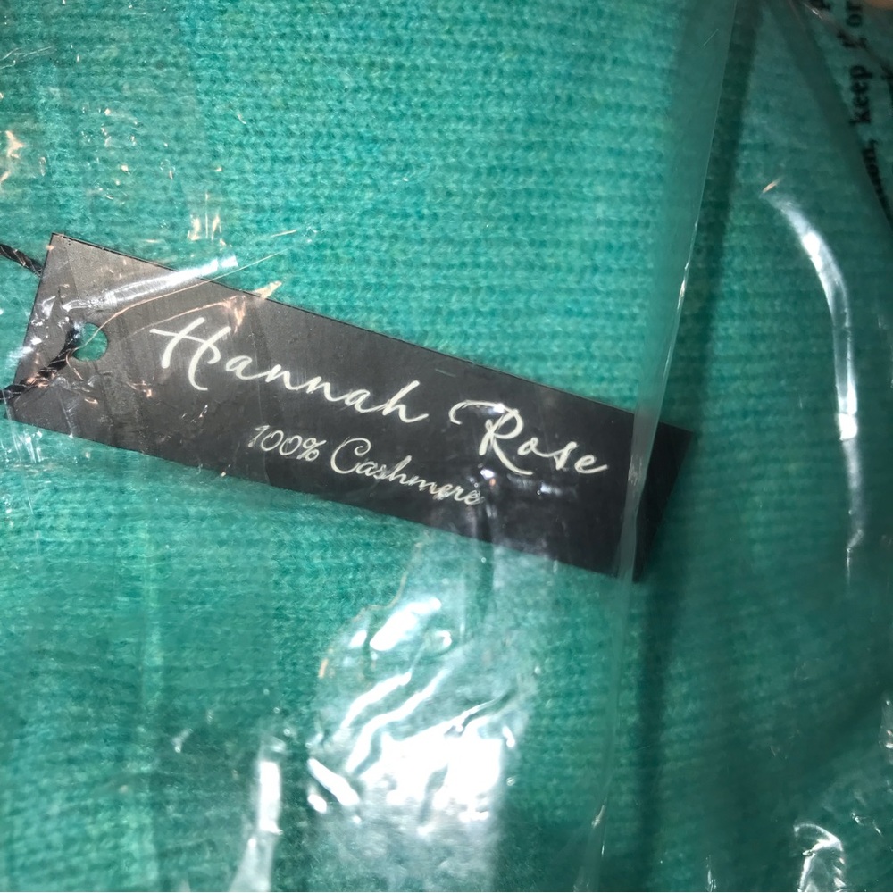 Hannah Rose Women Green Yellow Pineapple 100% Cashmere Sweater NWT - Picture 3 of 6